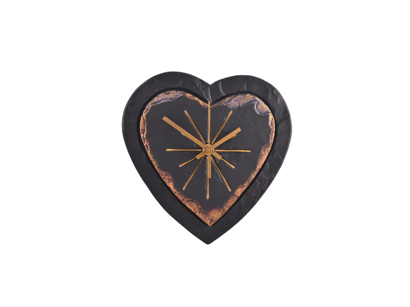 Heart-shaped slate clock