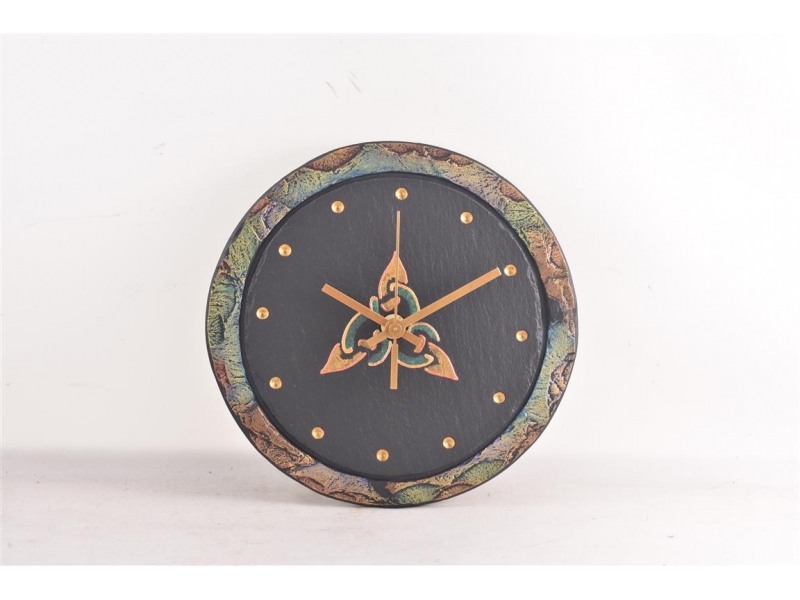 Slate clock with celtic motif