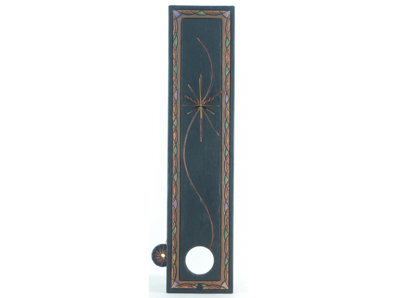 Slate pendulum clock with celtic border