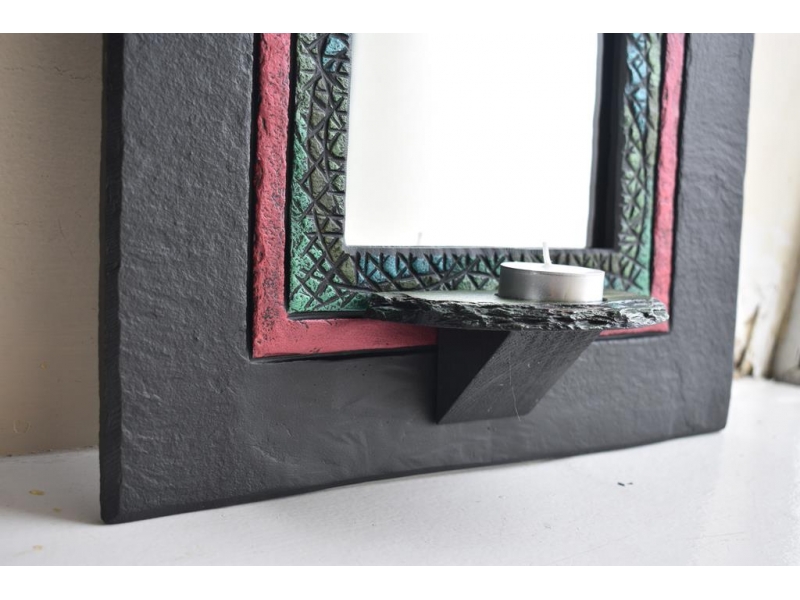 Slate Mirror with Shelf