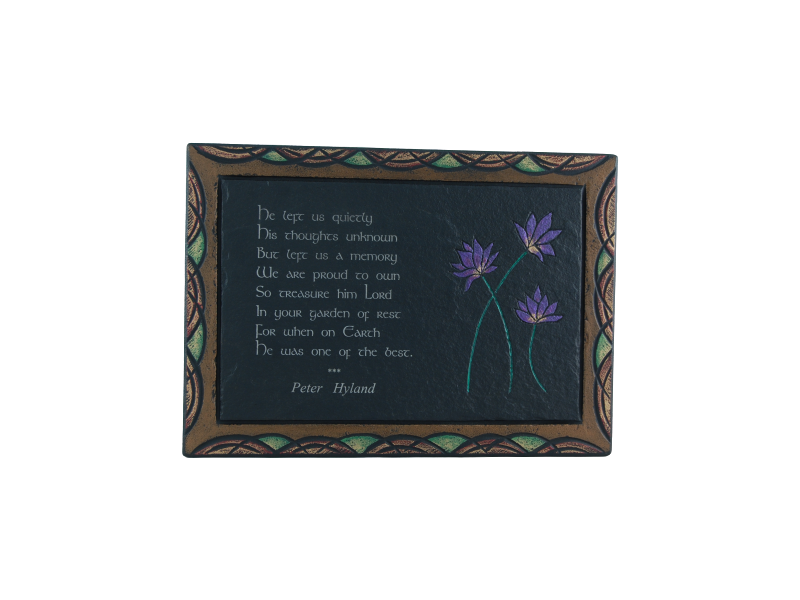 Slate gift plaque with poem