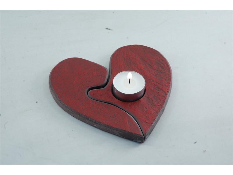 two hearts beating as one slate tealight holder