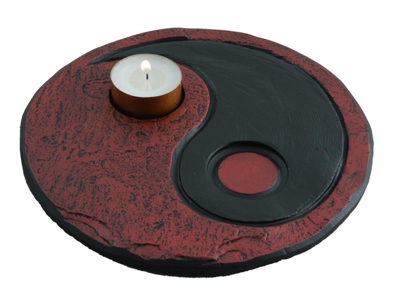 yin yang tealight holder red