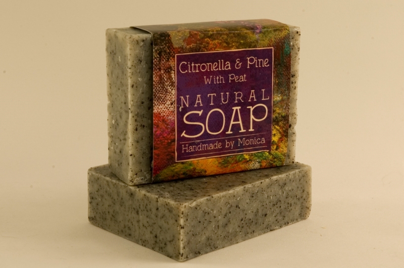citronella and pine with peat natural soap.