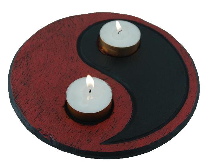 yin yang red black tealight holder