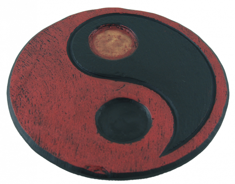 yin yang red black tealight holder