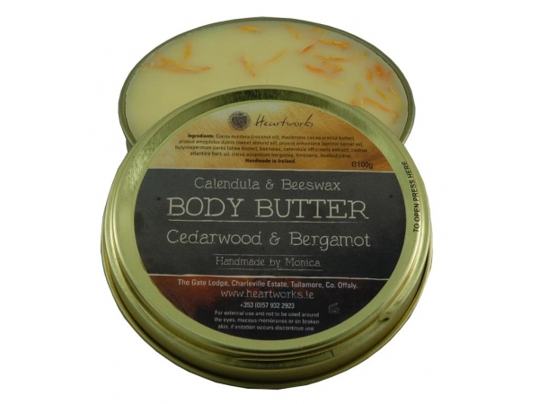 All Natural Body Butter with Calendula and Beeswax Cedarwood and Bergamot