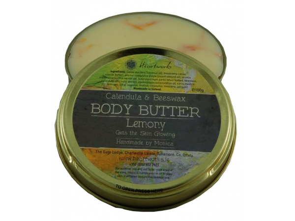 All Natural Body Butter with Calendula and Beeswax Lemony
