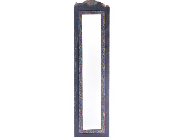 Slate Mirror Long And Slender Multi-Coloured Border
