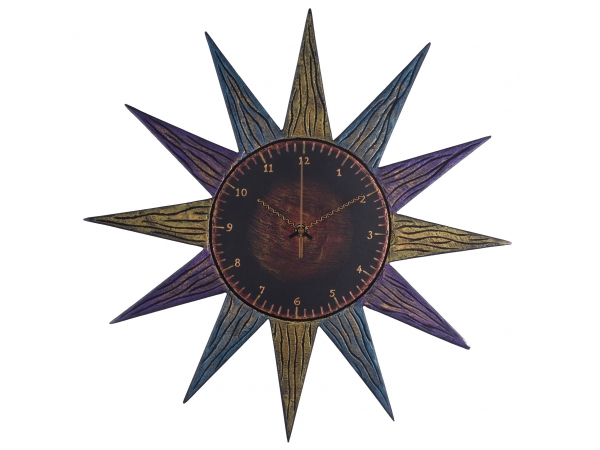 Slate Sun Clock With Numbers 20"