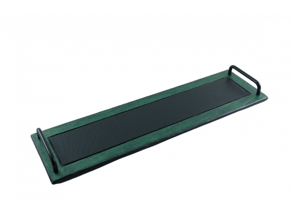 Slate Tray black with green border