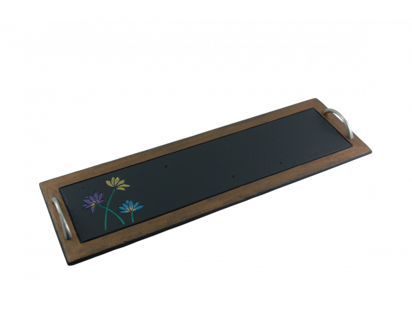 Slate Tray with flower motif